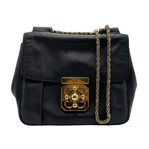 Chloe Elsie Shoulder Bag Black Leather
